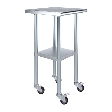 AMGOOD 20x20 Rolling Prep Table with Stainless Steel Top AMG WT-2020-WHEELS